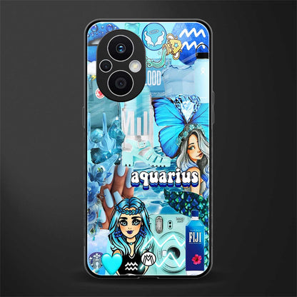 aquarius aesthetic collage back phone cover | glass case for oppo f21 pro 5g