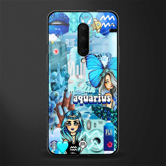 aquarius aesthetic collage glass case for oneplus 7 pro image