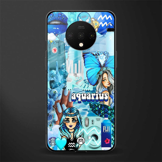 aquarius aesthetic collage glass case for oneplus 7t image