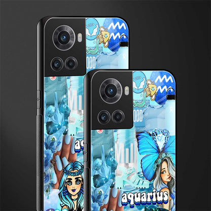 aquarius aesthetic collage back phone cover | glass case for oneplus 10r 5g