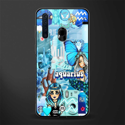 aquarius aesthetic collage glass case for samsung a21 image