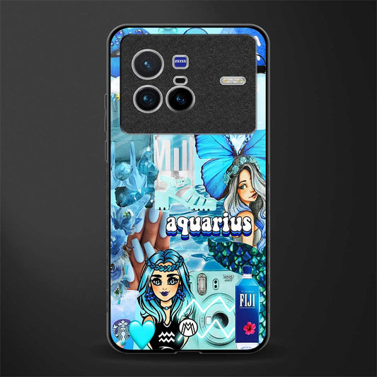 aquarius aesthetic collage glass case for vivo x80 image