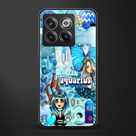 aquarius aesthetic collage back phone cover | glass case for oneplus 10t