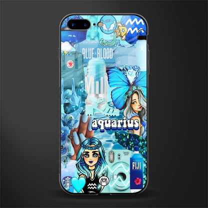 aquarius aesthetic collage glass case for iphone 8 plus image
