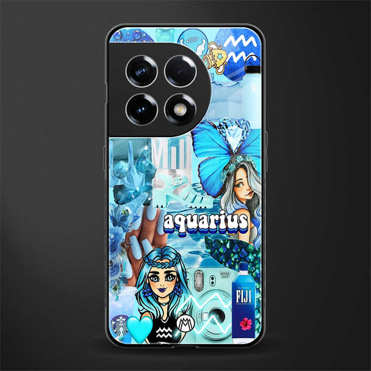 aquarius aesthetic collage back phone cover | glass case for oneplus 11r