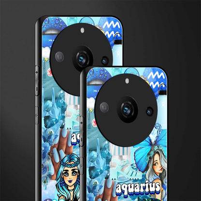aquarius aesthetic collage back phone cover | glass case for realme 11 pro 5g
