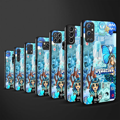 aquarius aesthetic collage glass case for samsung galaxy a03s image-3