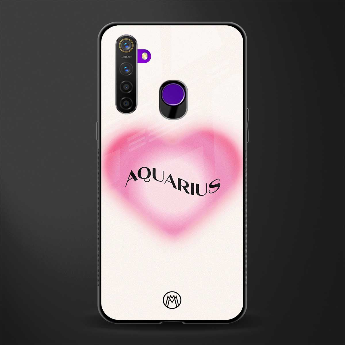 aquarius minimalistic glass case for realme 5i image