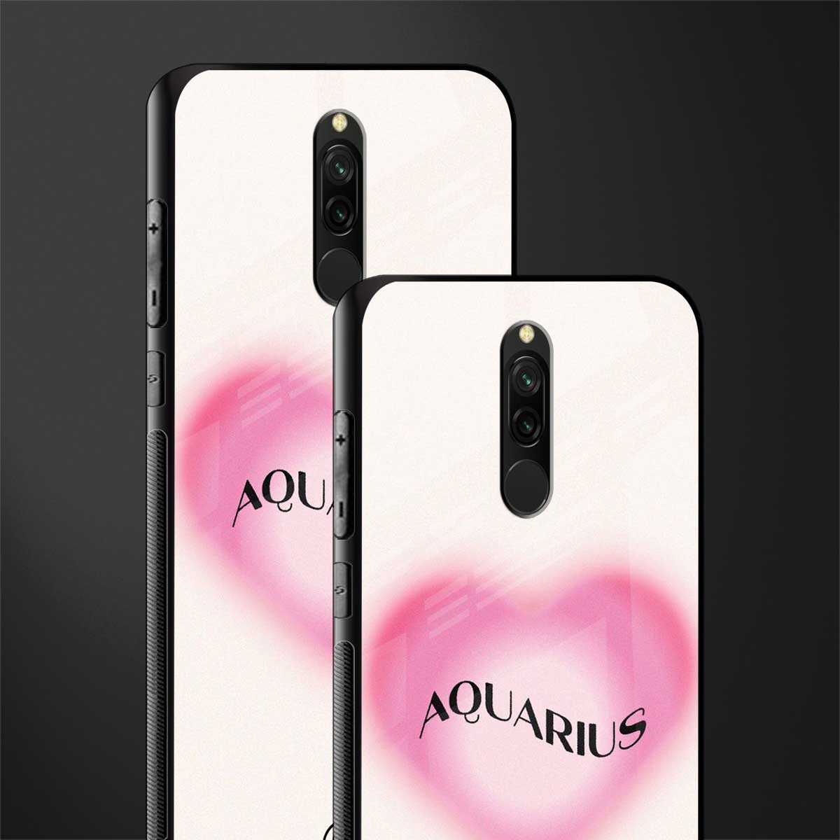 aquarius minimalistic glass case for redmi 8 image-2
