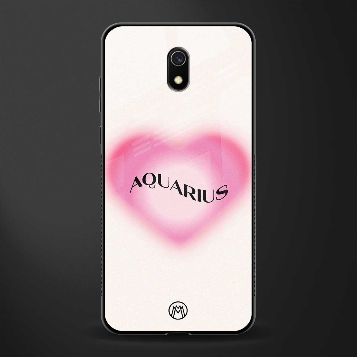 aquarius minimalistic glass case for redmi 8a image