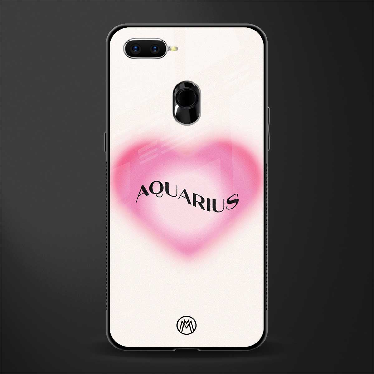 aquarius minimalistic glass case for oppo a7 image