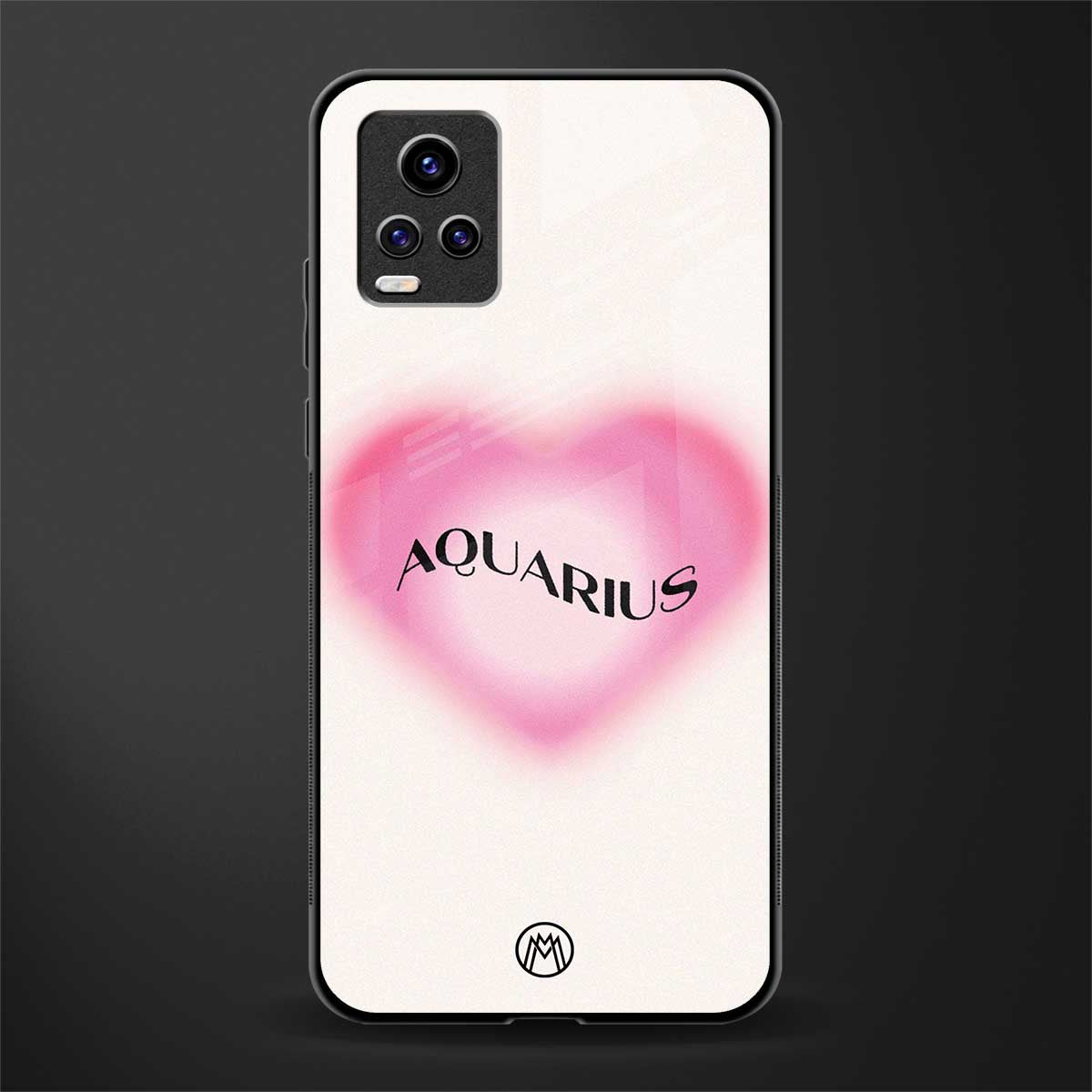 aquarius minimalistic back phone cover | glass case for vivo y73