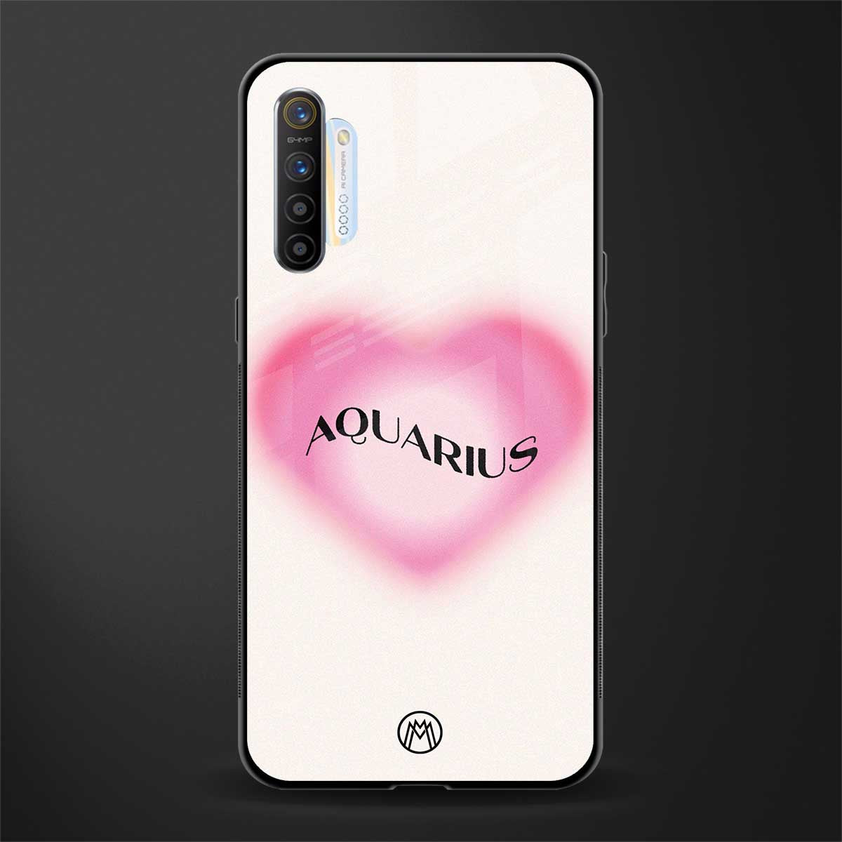 aquarius minimalistic glass case for realme xt image