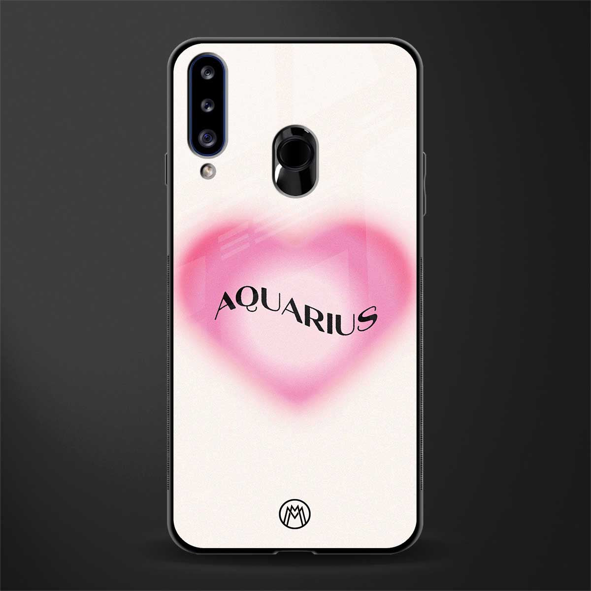 aquarius minimalistic glass case for samsung galaxy a20s image