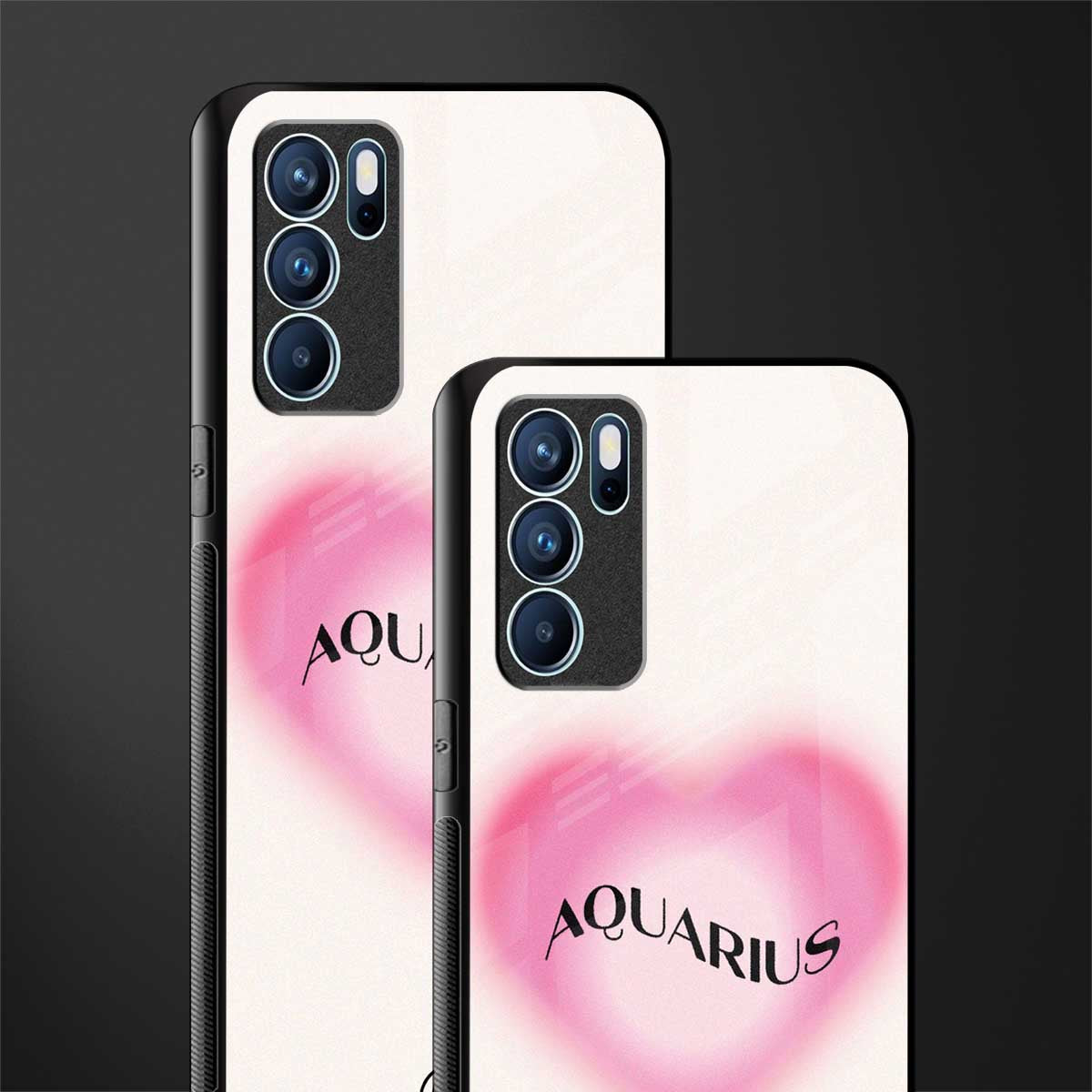 aquarius minimalistic glass case for oppo reno6 5g image-2