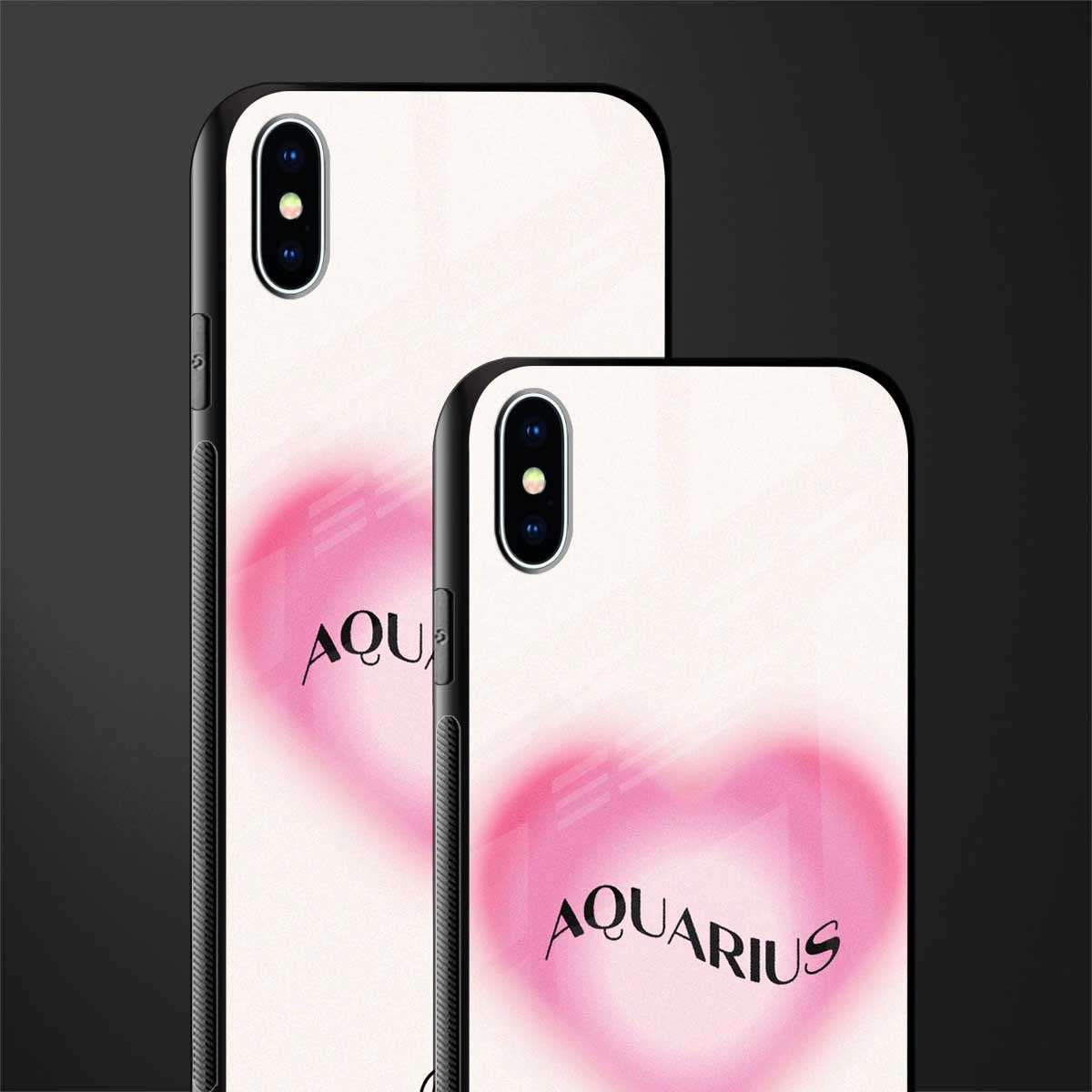 aquarius minimalistic glass case for iphone xs max image-2