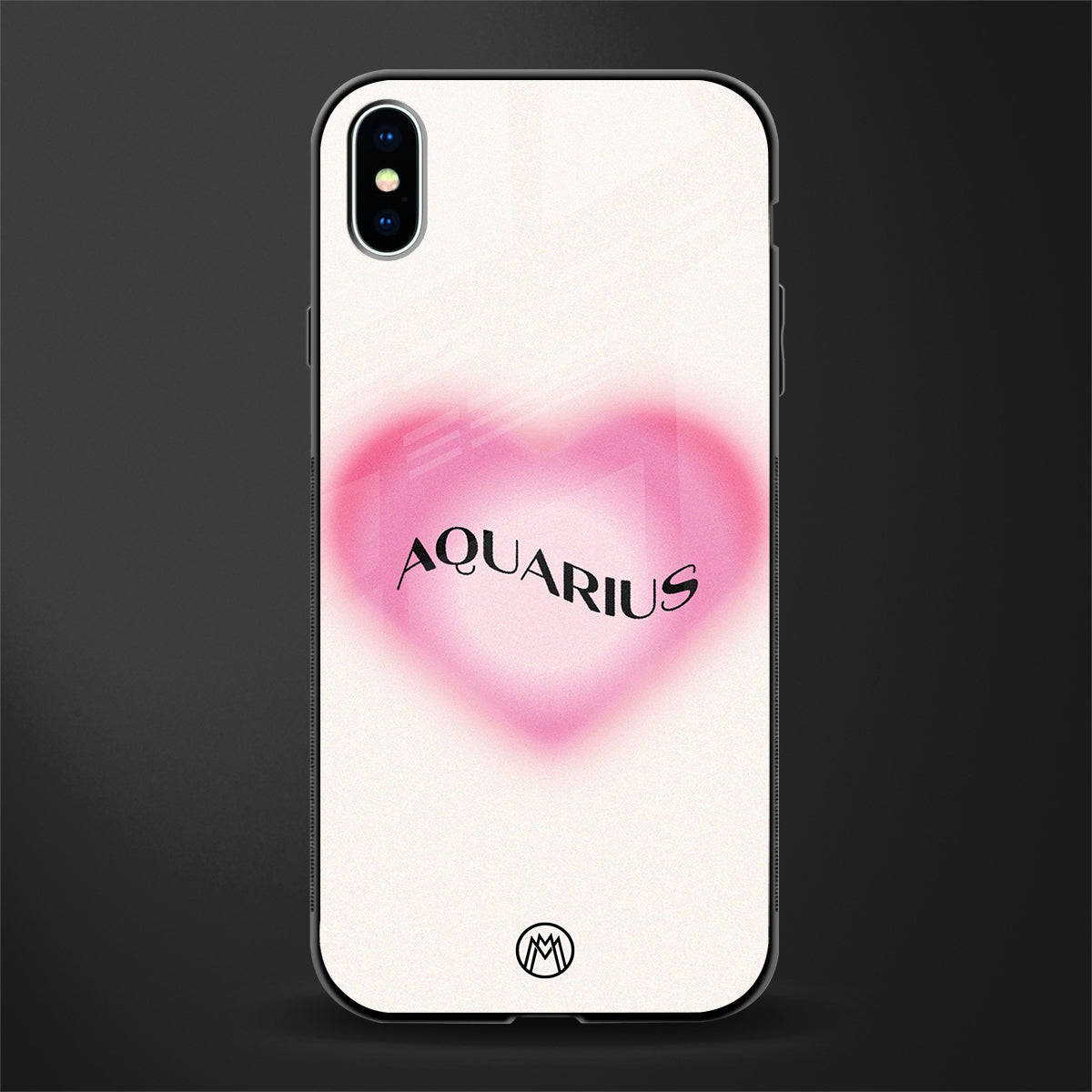 aquarius minimalistic glass case for iphone xs max image