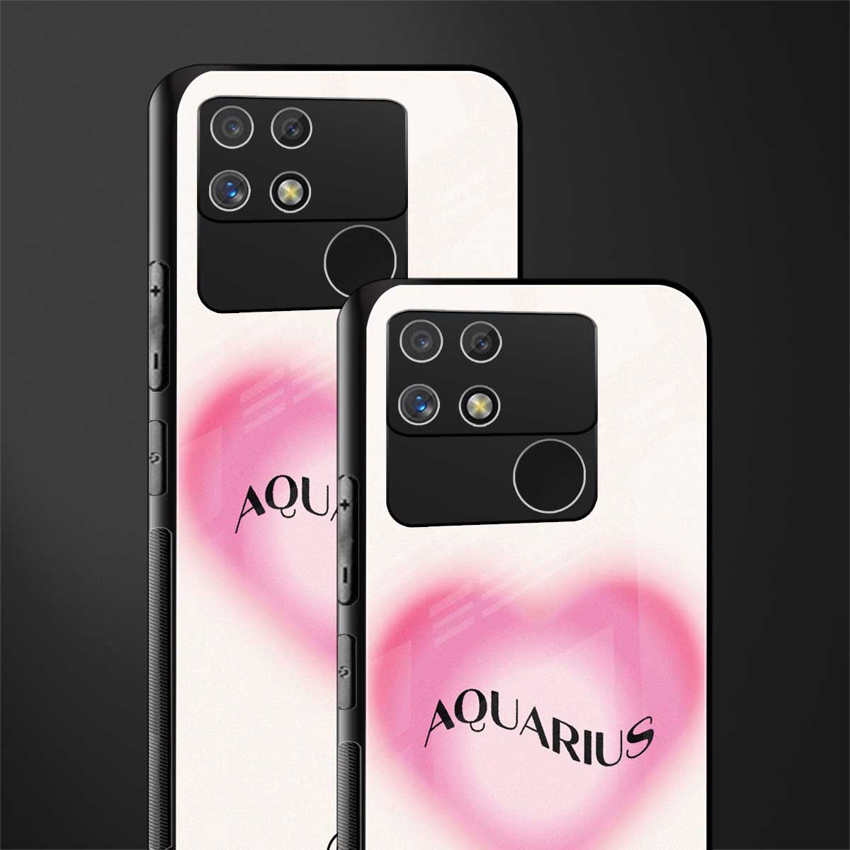 aquarius minimalistic back phone cover | glass case for realme narzo 50a