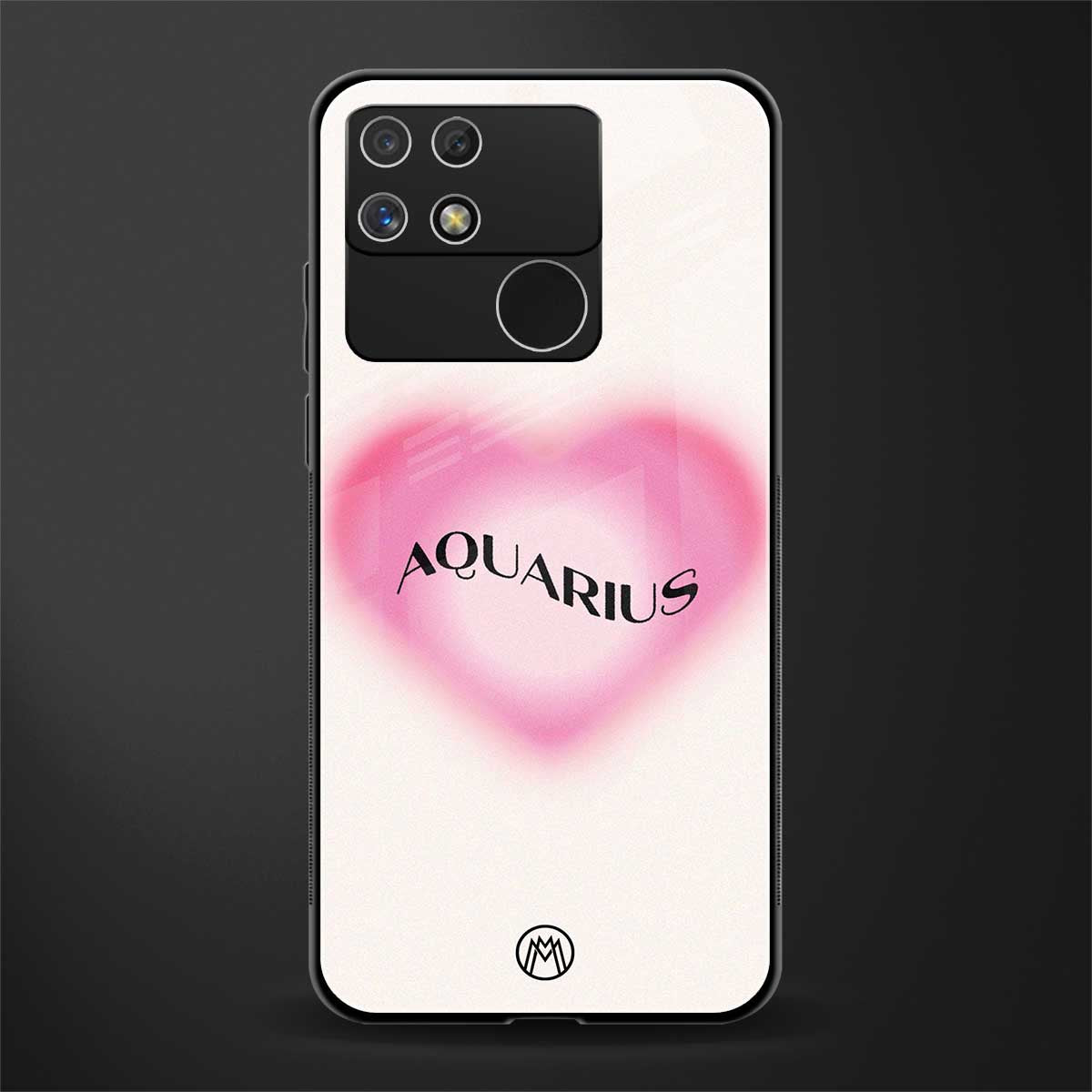 aquarius minimalistic back phone cover | glass case for realme narzo 50a