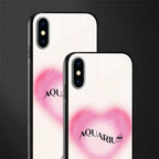 aquarius minimalistic glass case for iphone xs image-2
