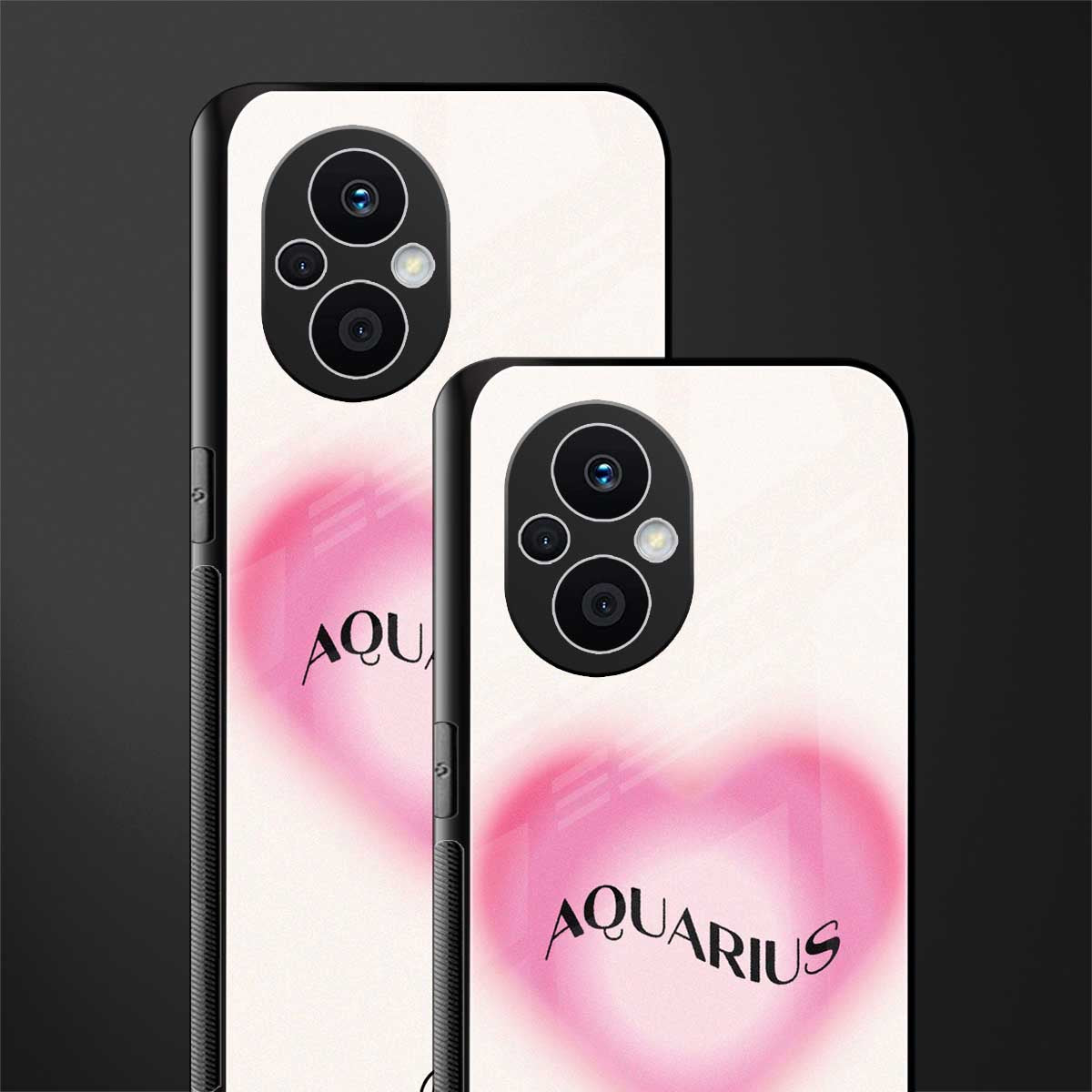 aquarius minimalistic back phone cover | glass case for oppo f21 pro 5g