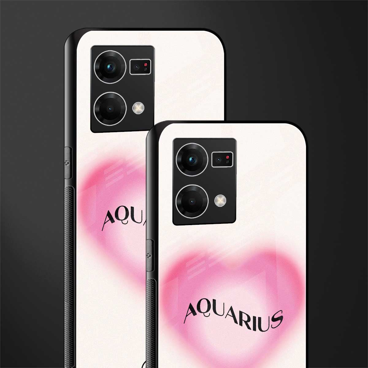 aquarius minimalistic back phone cover | glass case for oppo f21 pro 4g