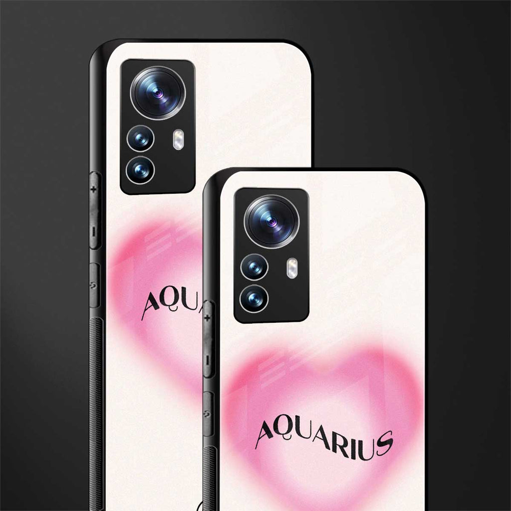 aquarius minimalistic back phone cover | glass case for xiaomi 12 pro
