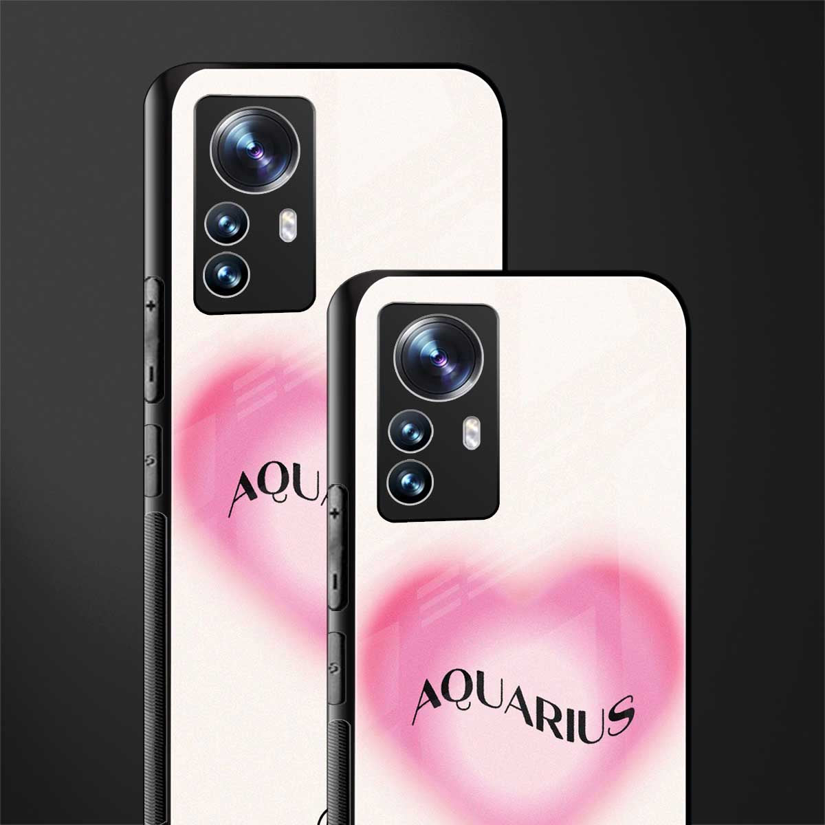 aquarius minimalistic back phone cover | glass case for xiaomi 12 pro