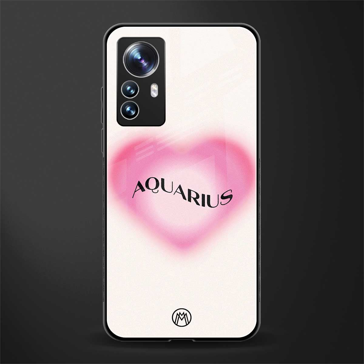 aquarius minimalistic back phone cover | glass case for xiaomi 12 pro