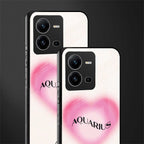aquarius minimalistic back phone cover | glass case for vivo v25-5g