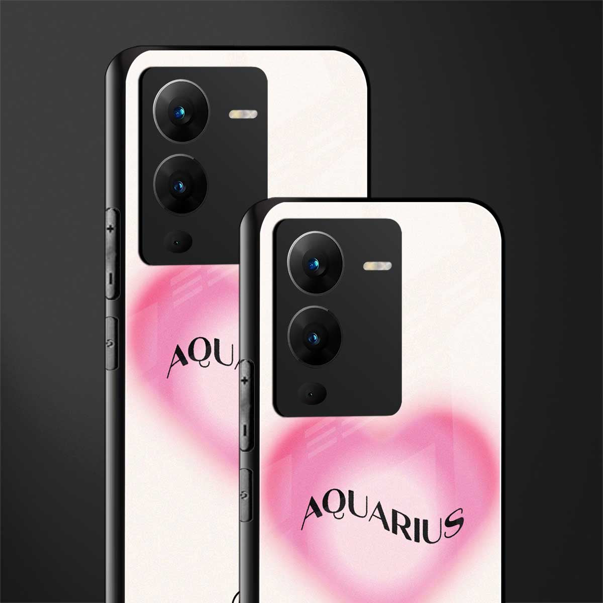 aquarius minimalistic back phone cover | glass case for vivo v25 pro 5g