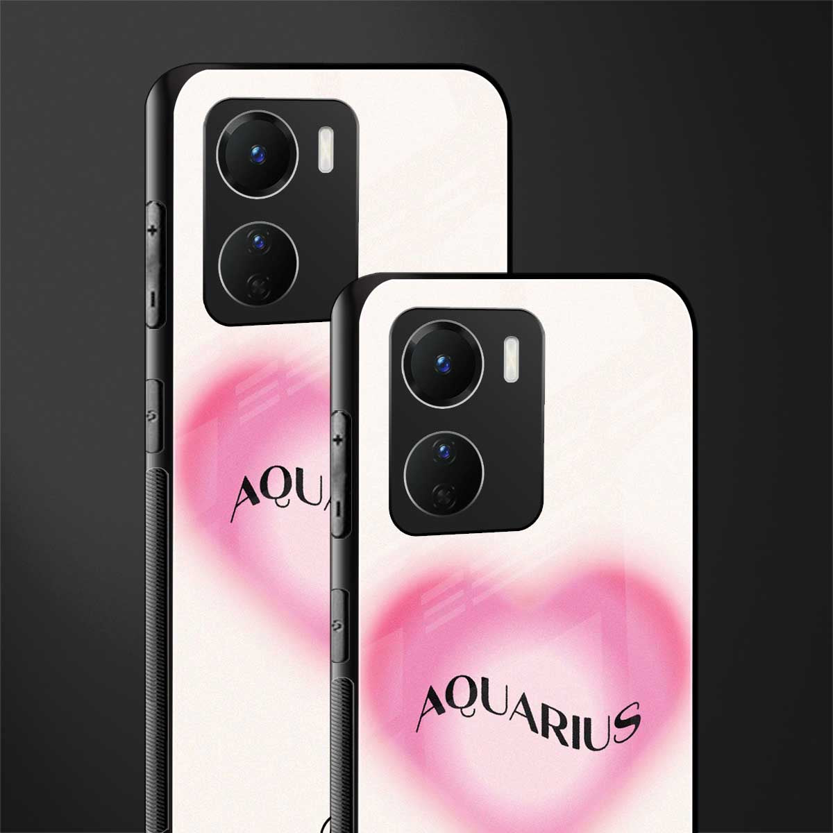 aquarius minimalistic back phone cover | glass case for vivo y16