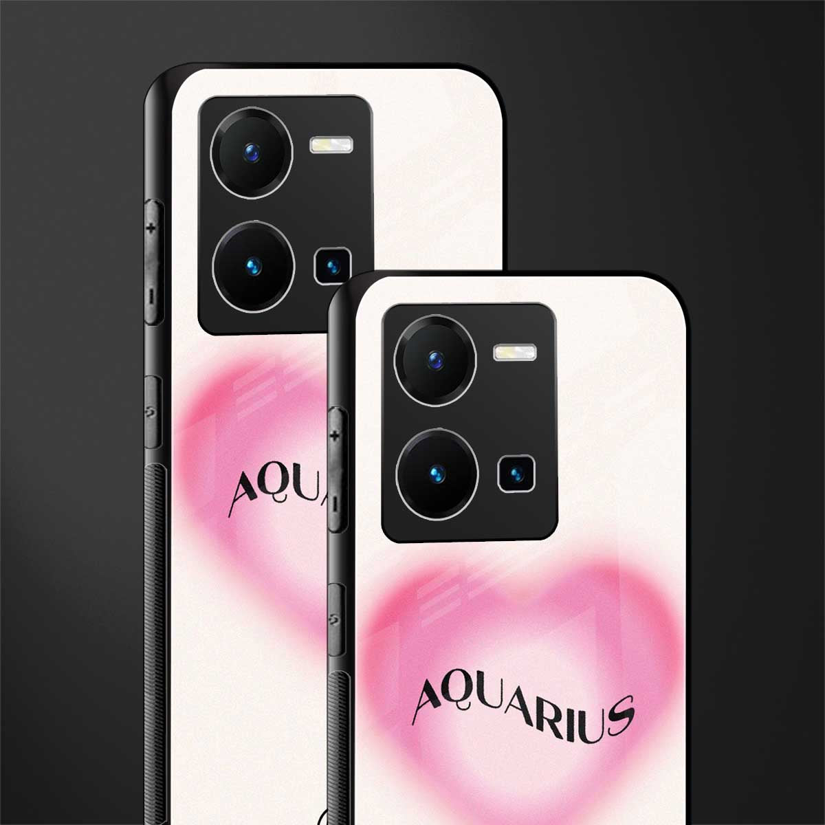 aquarius minimalistic back phone cover | glass case for vivo y35 4g