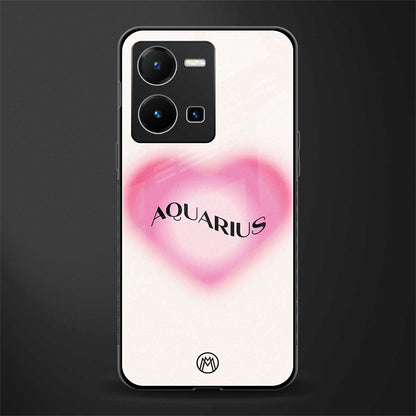 aquarius minimalistic back phone cover | glass case for vivo y35 4g