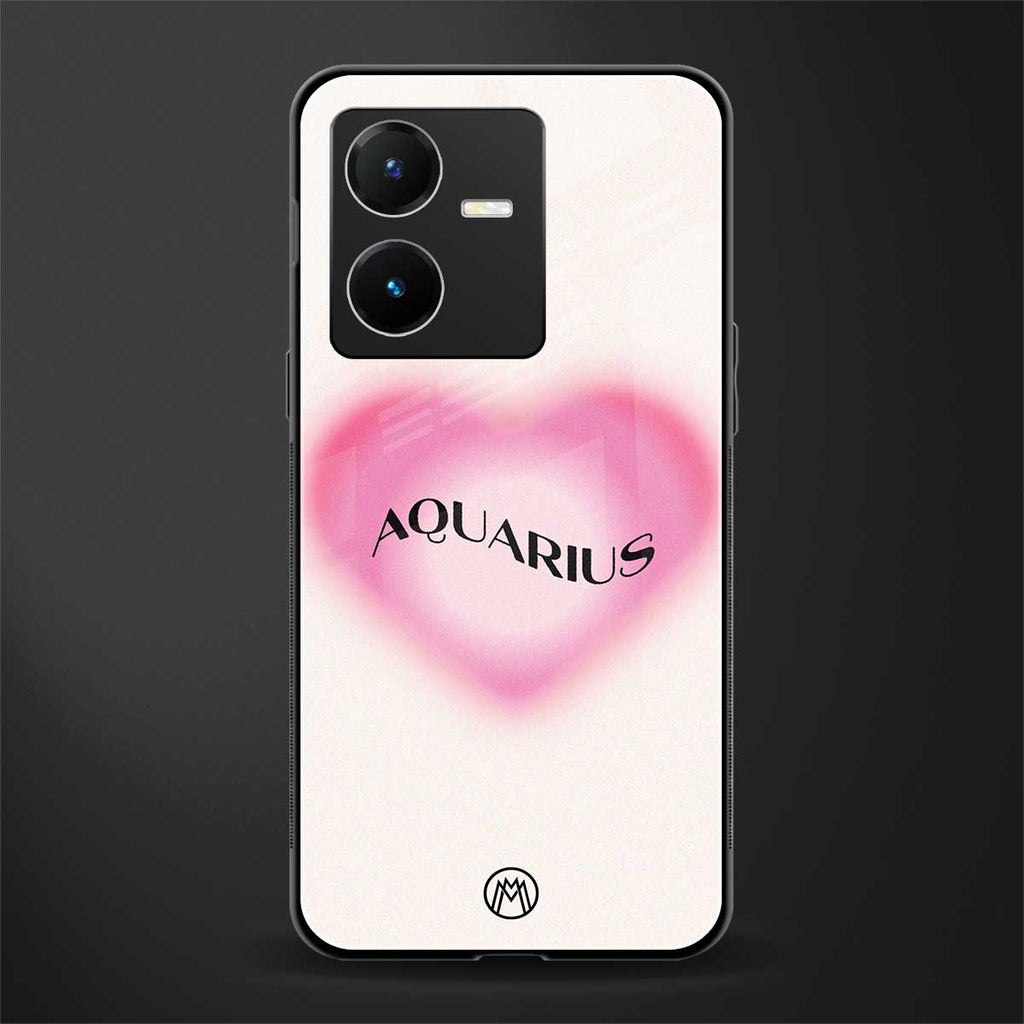 aquarius minimalistic back phone cover | glass case for vivo y22