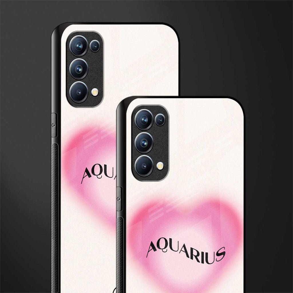 aquarius minimalistic back phone cover | glass case for oppo reno 5