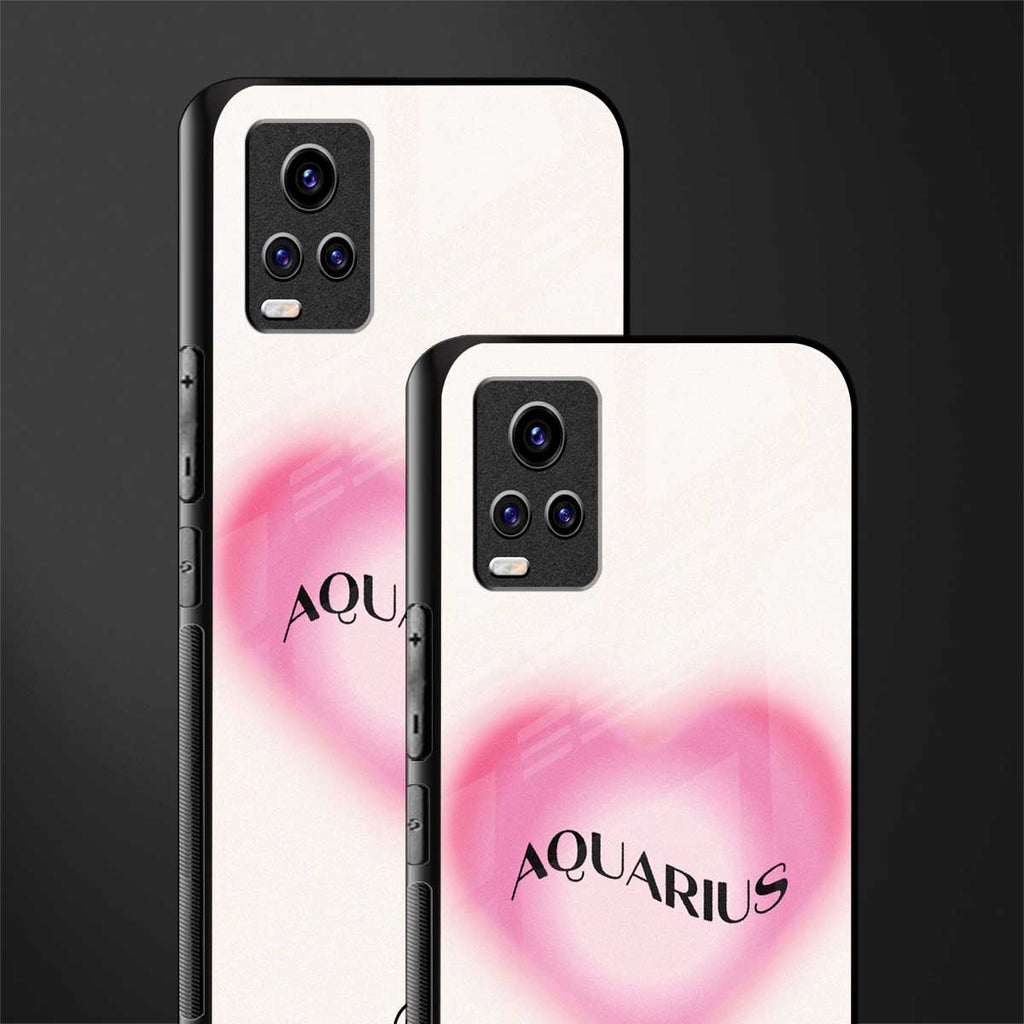 aquarius minimalistic back phone cover | glass case for vivo v21e 4g
