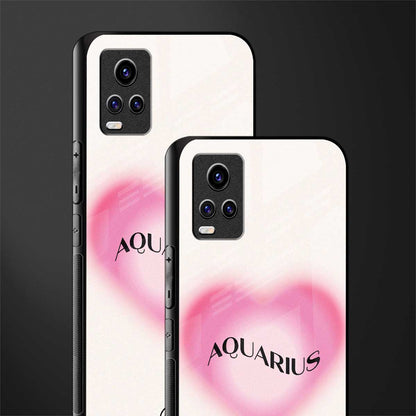 aquarius minimalistic back phone cover | glass case for vivo v21e 4g