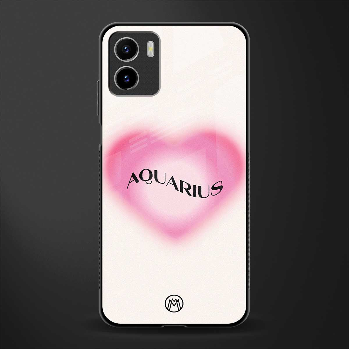 aquarius minimalistic back phone cover | glass case for vivo y72