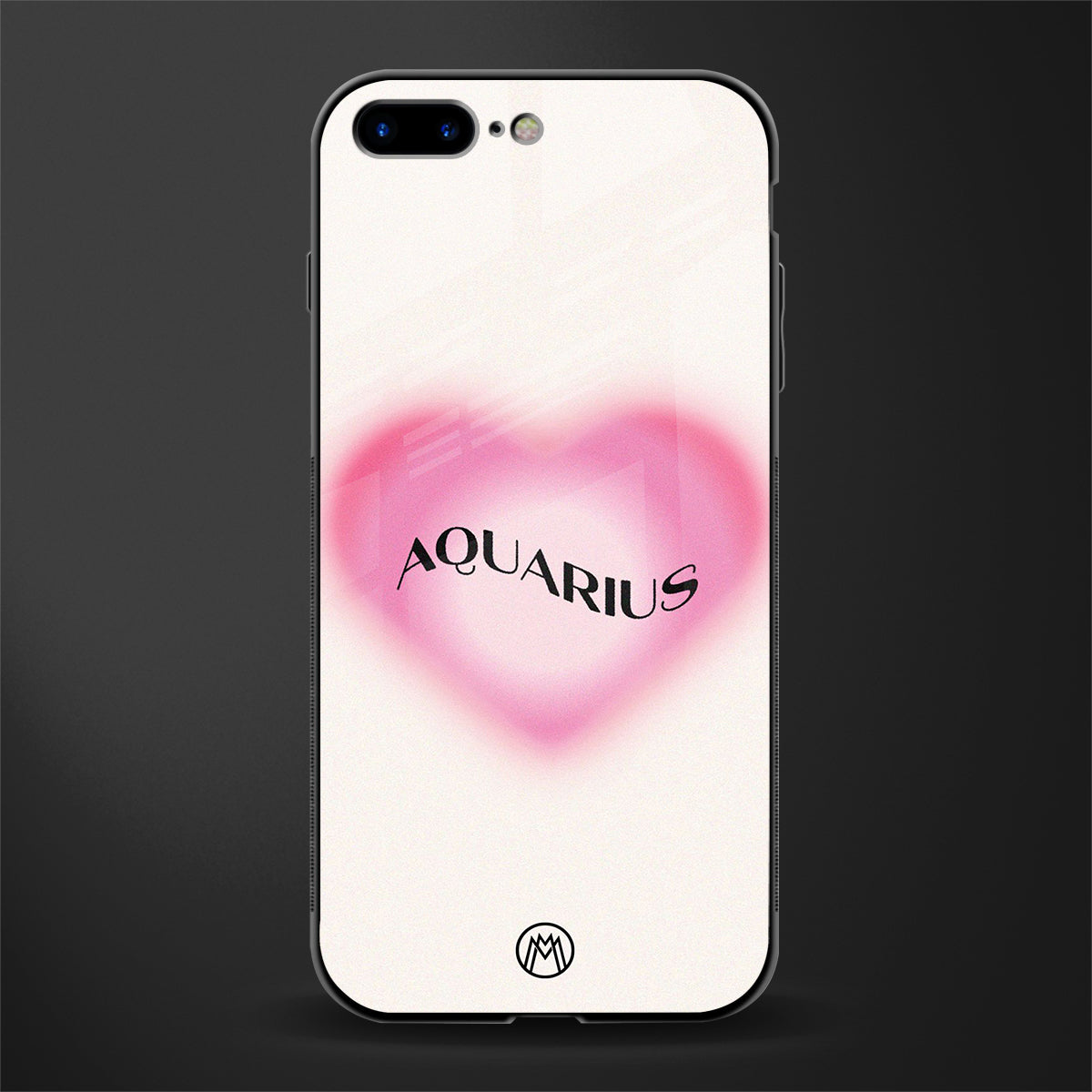 aquarius minimalistic glass case for iphone 8 plus image