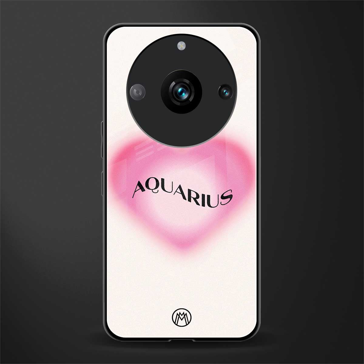 aquarius minimalistic back phone cover | glass case for realme 11 pro 5g