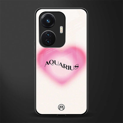 aquarius minimalistic back phone cover | glass case for vivo t1 44w 4g