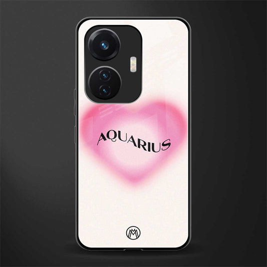 aquarius minimalistic back phone cover | glass case for vivo t1 44w 4g