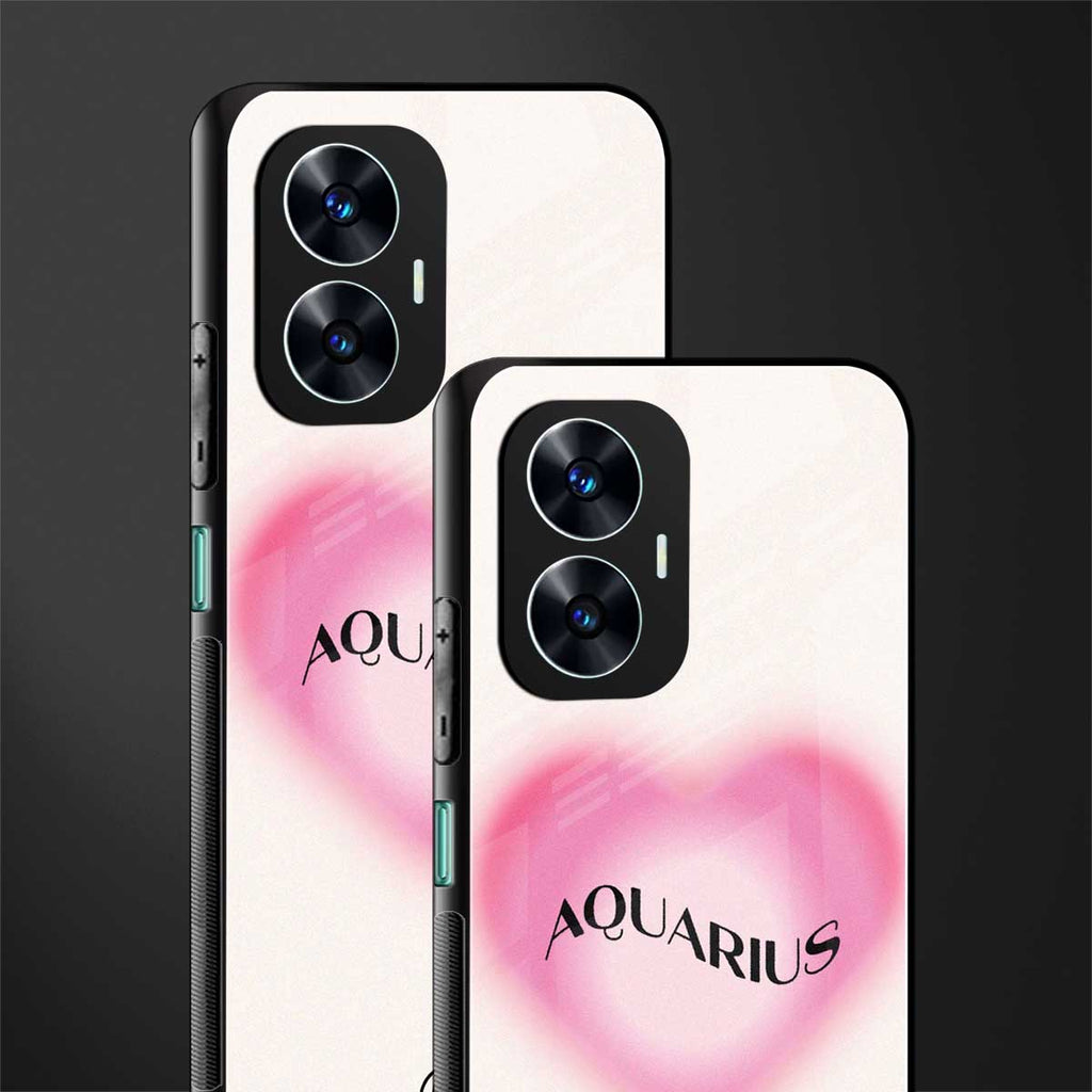 aquarius minimalistic back phone cover | glass case for realme c55