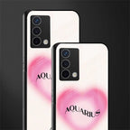 aquarius minimalistic back phone cover | glass case for oppo a74 4g