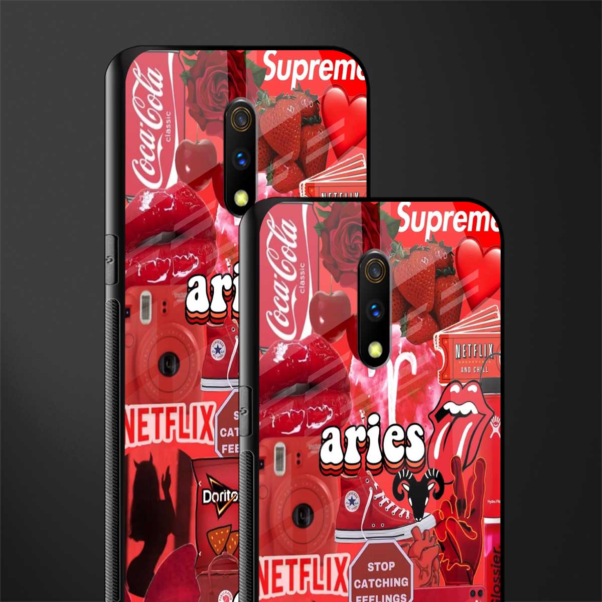 aries aesthetic collage glass case for realme x image-2