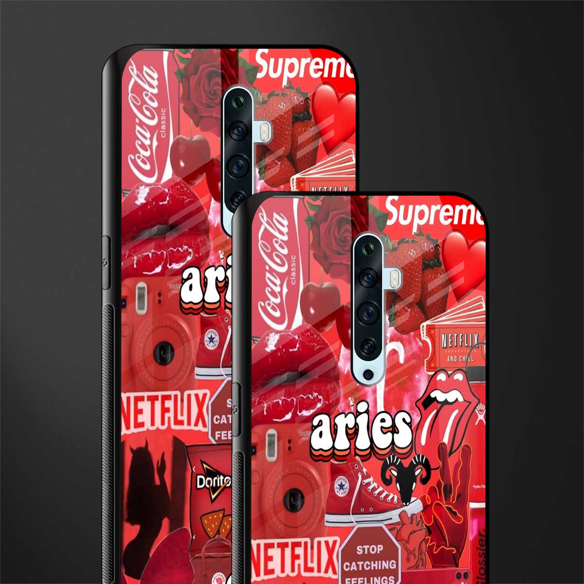 aries aesthetic collage glass case for oppo reno 2f image-2