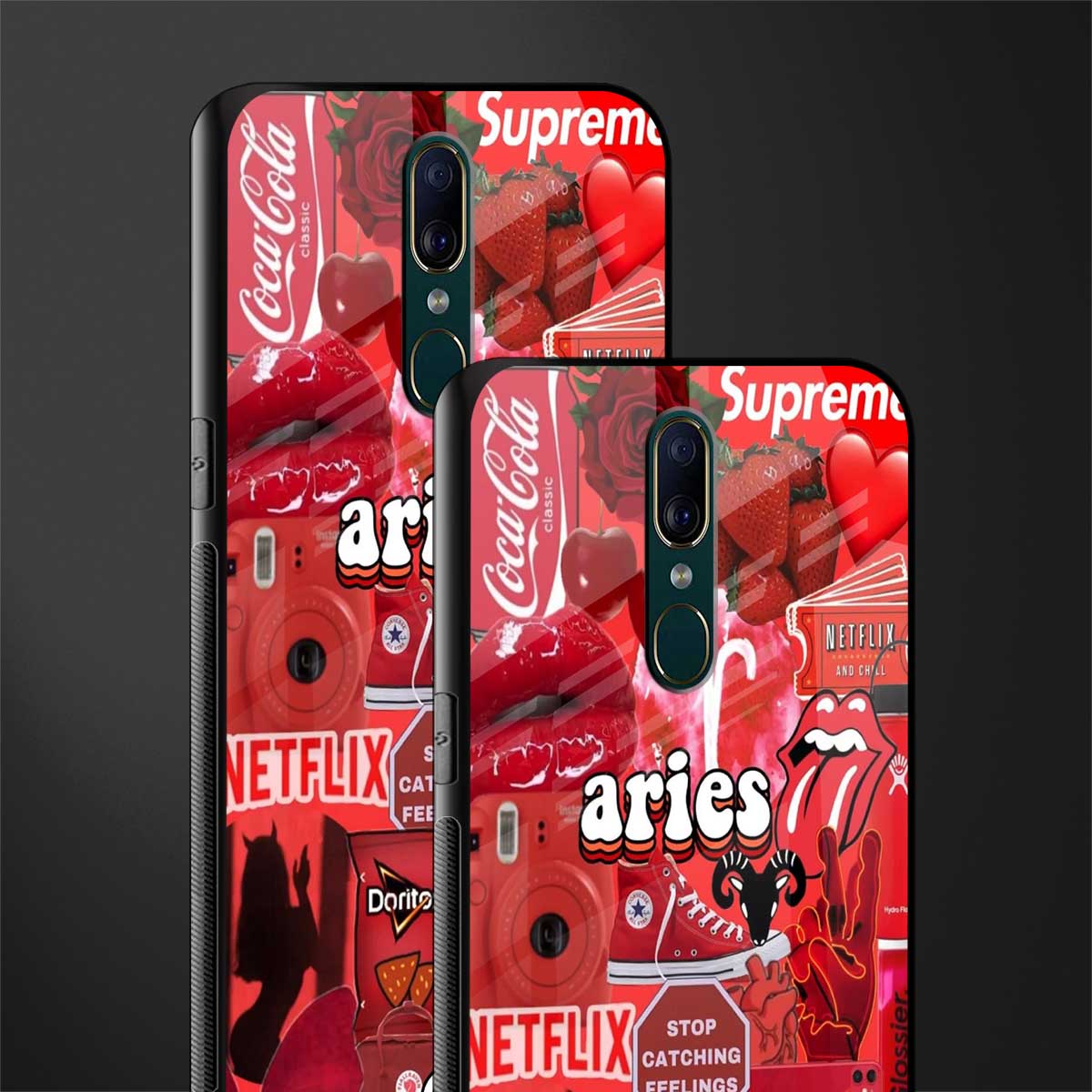 aries aesthetic collage glass case for oppo f11 image-2