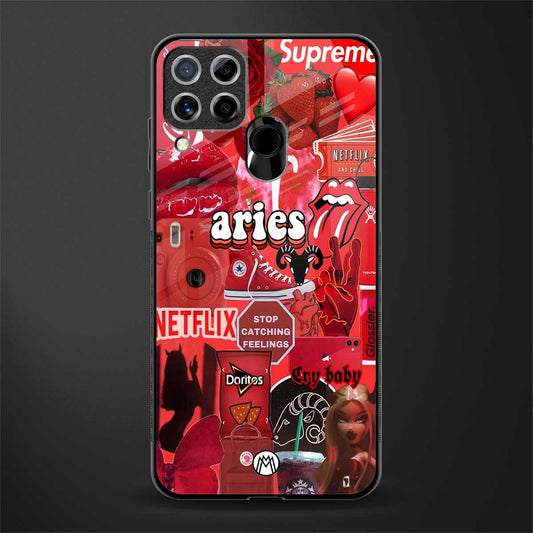 aries aesthetic collage glass case for realme c15 image