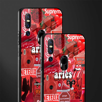 aries aesthetic collage glass case for vivo v15 image-2